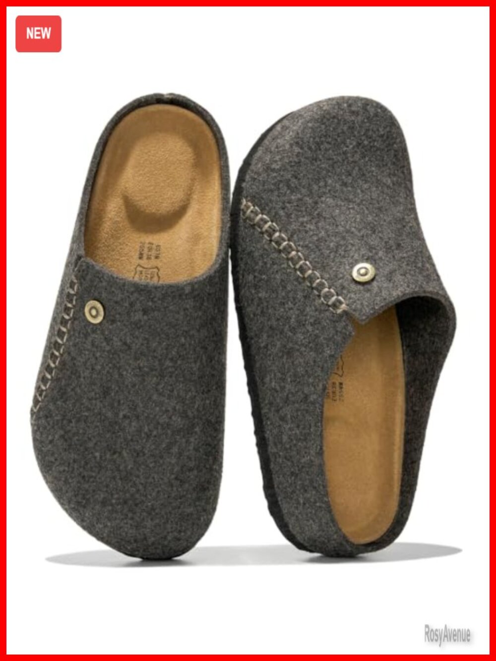 Women's Flannel Clogs Slip-On Mules with Memory Foam & Non-Slip Sole